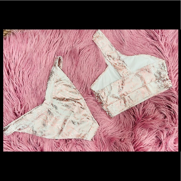 NEW ASOS Metallic Snake One-Shoulder Cutout Bikini - Picture 10 of 11